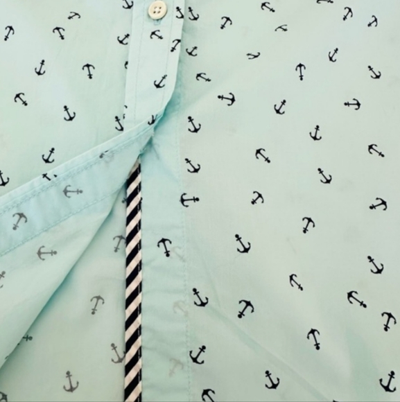 Talbot's Top, Talbots Button Up Shirt, Anchor Novelty Print, Size 3x - Picture 5 of 6